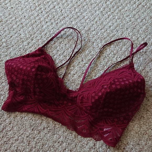 Auden Elegant Lace Bralette in Burgundy size XL - Picture 4 of 12